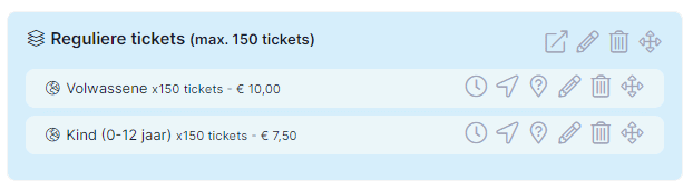 Ticket types geavanceerd